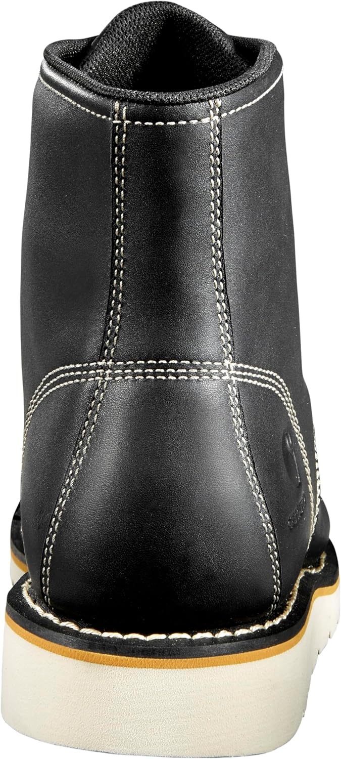 imageCarhartt 6 Moc Toe Waterproof Work Boots for Men OilTanned Leather Boots with FastDry Lining DualDensity Rubber Wedge Traction Outsole EH RatedBlack Oil Tanned