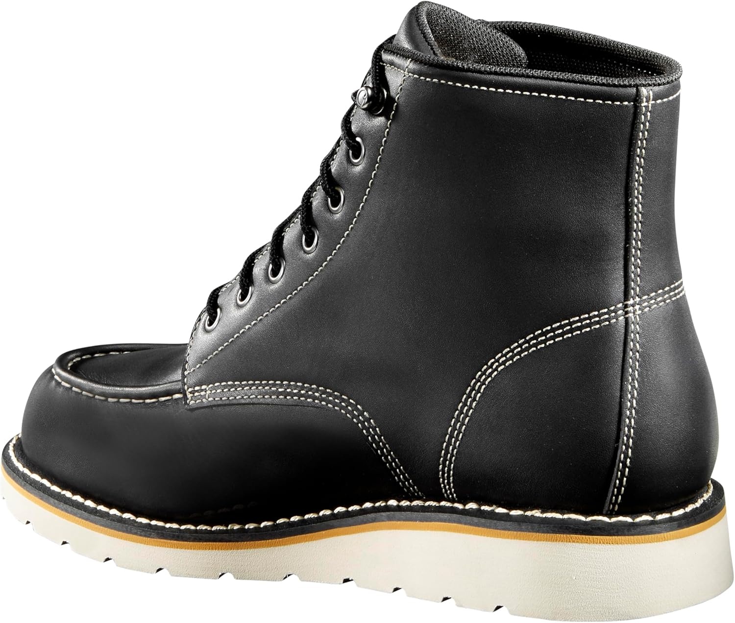 imageCarhartt 6 Moc Toe Waterproof Work Boots for Men OilTanned Leather Boots with FastDry Lining DualDensity Rubber Wedge Traction Outsole EH RatedBlack Oil Tanned