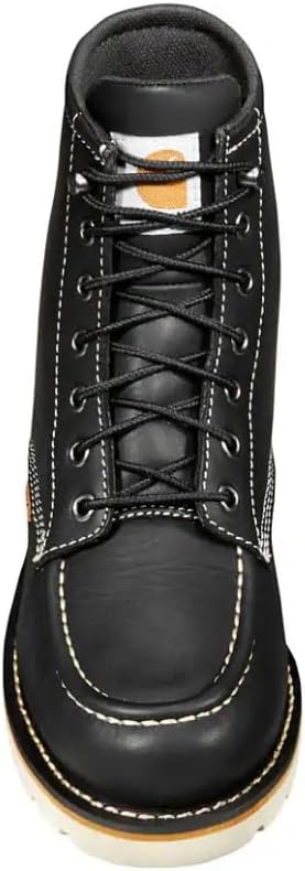 imageCarhartt 6 Waterproof Moc Toe Boots for Women Premium Rugged Leather Goodyear Welt Insite Tech Comfort Footbed and DualDensity Rubber OutsoleBlack