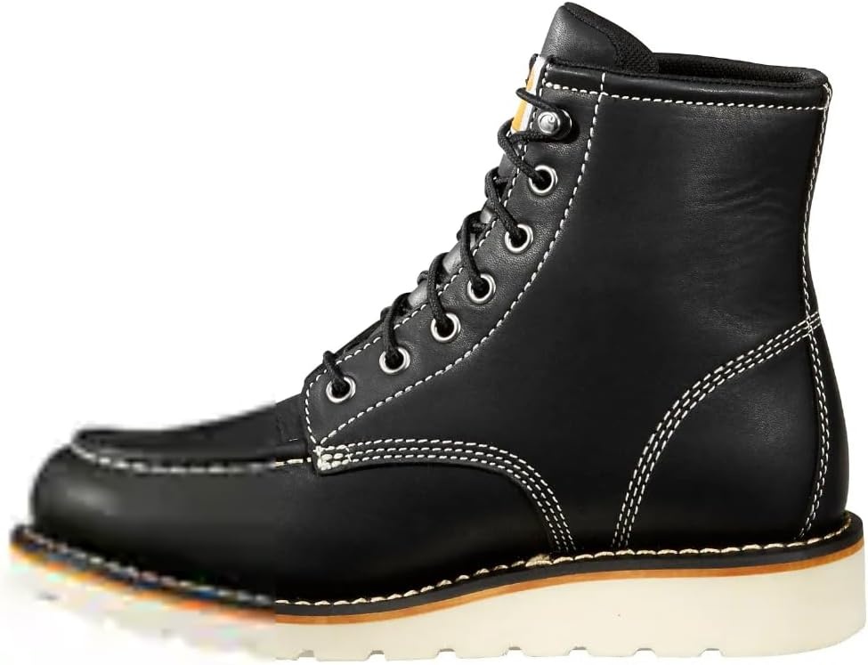 imageCarhartt 6 Waterproof Moc Toe Boots for Women Premium Rugged Leather Goodyear Welt Insite Tech Comfort Footbed and DualDensity Rubber OutsoleBlack