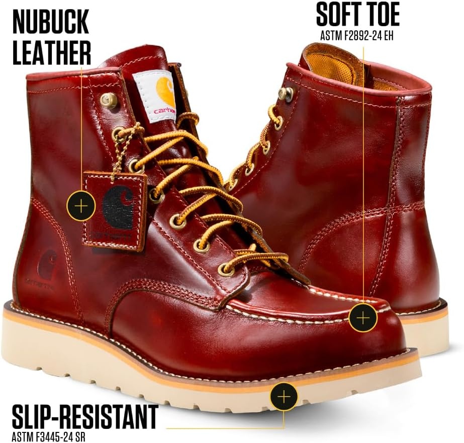 imageCarhartt Footwear FW6035 Moc Toe Wedge BootRed Brown