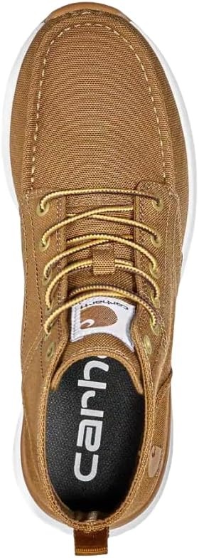 imageCarhartt Haslett Canvas Mens Chukka Boots Moc Toe Work Boots for Men with Lightweight LWD Midsole Arch Support Footbed and FastDry LiningCarhartt Brown