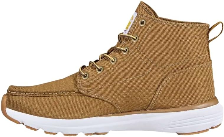 imageCarhartt Haslett Canvas Mens Chukka Boots Moc Toe Work Boots for Men with Lightweight LWD Midsole Arch Support Footbed and FastDry LiningCarhartt Brown