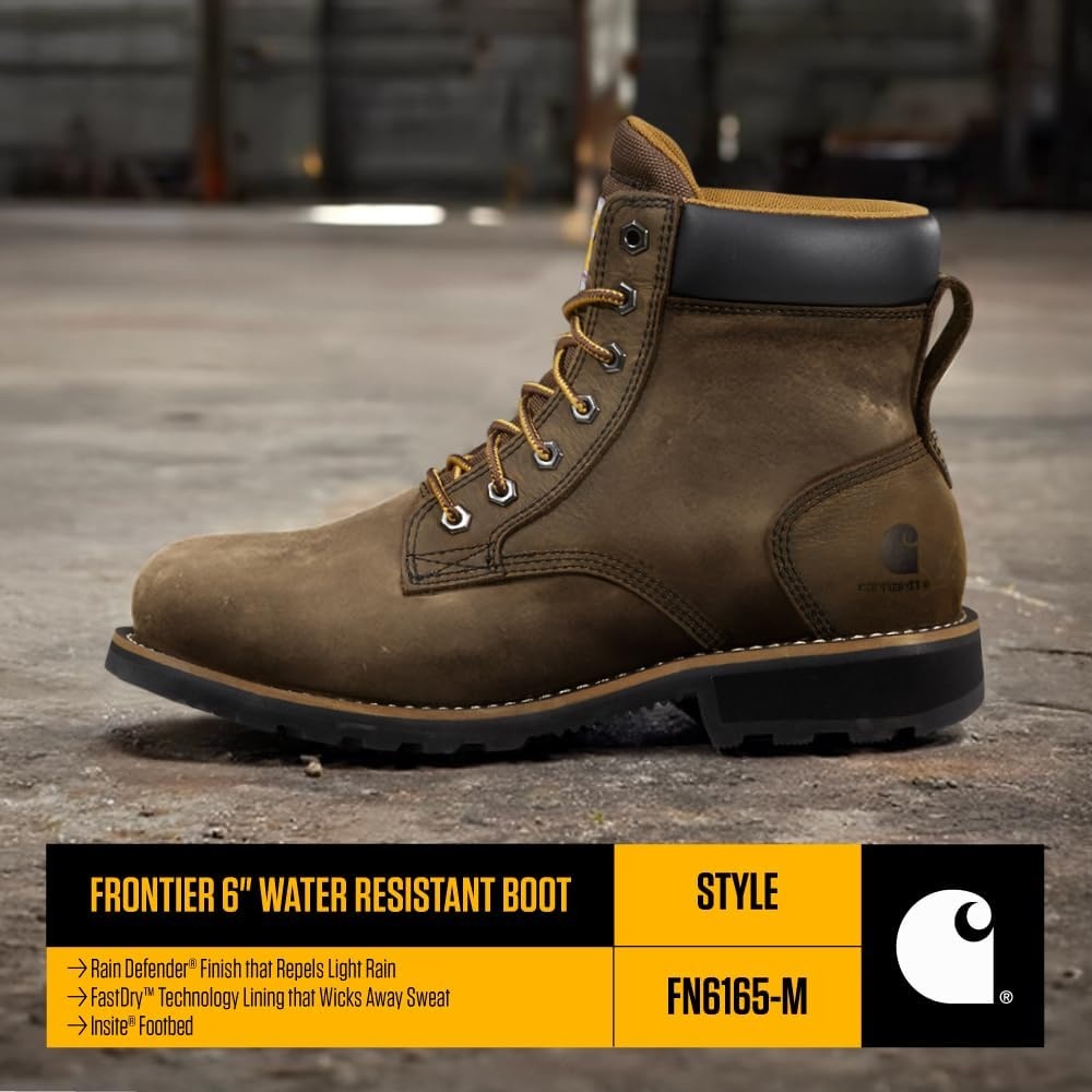 imageCarhartt Mens Frontier 6 Water Resistant Boot Comfortable SlipResistant with Breathable SweatWicking LinerMossy Brown
