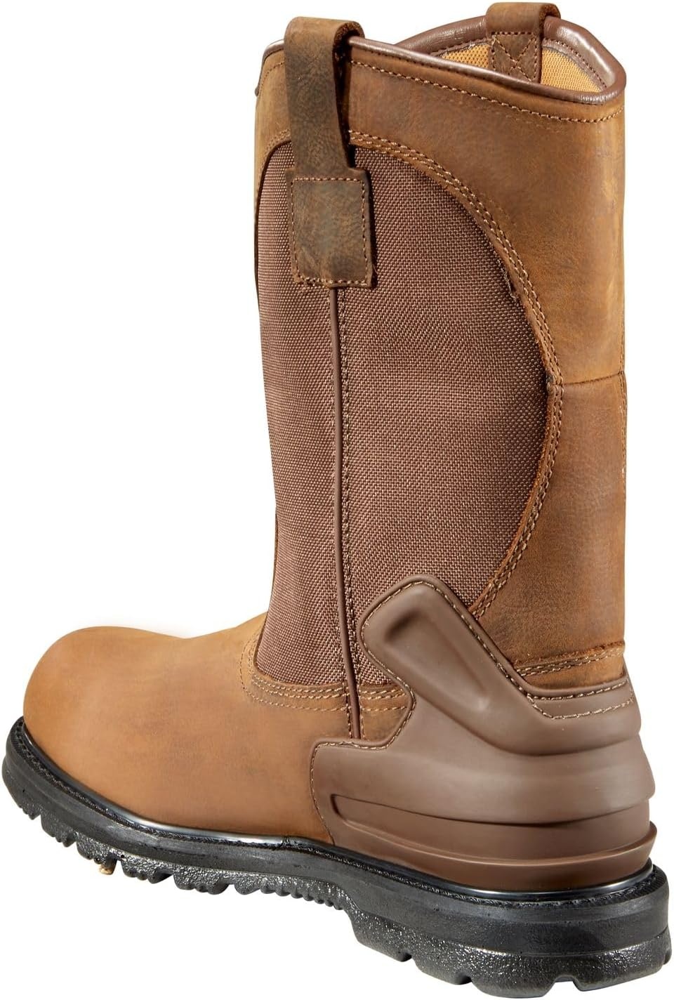 imageCarhartt Mens Heritage 11 Waterproof Steel Toe Wellington PullOn Work BootBison Brown Oil Tan