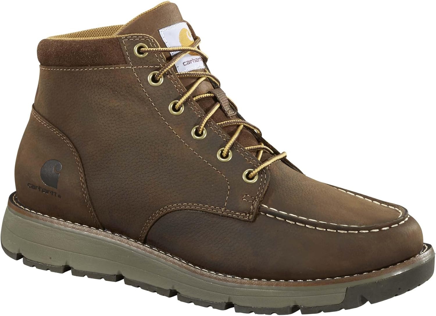 imageCarhartt Mens Millbrook 5 Steel Toe Moc Wedge Work BootDark Brown