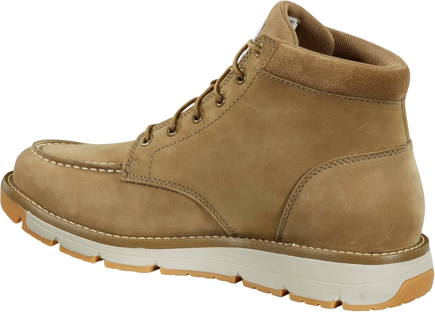 imageCarhartt Millbrook Moc Toe Boots for Men 5 Wedge Work Boots Slip and EH Resistant with Oil Tanned Leather Breathable Membrane and Lightweight EVA MidsoleCoyote Nubuck