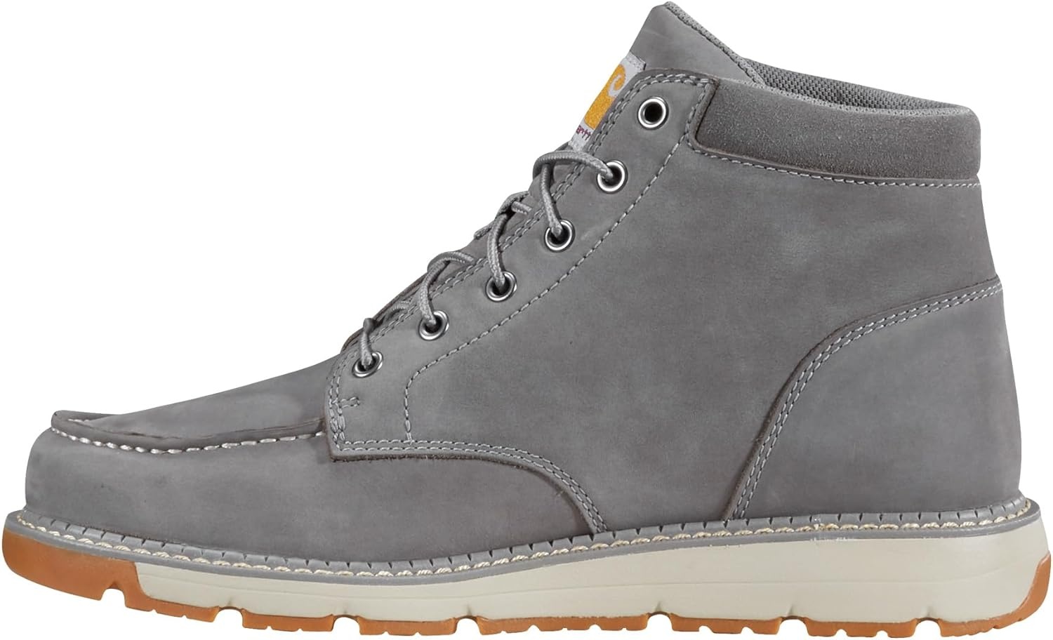 imageCarhartt Millbrook Moc Toe Boots for Men 5 Wedge Work Boots Slip and EH Resistant with Oil Tanned Leather Breathable Membrane and Lightweight EVA MidsoleGrey