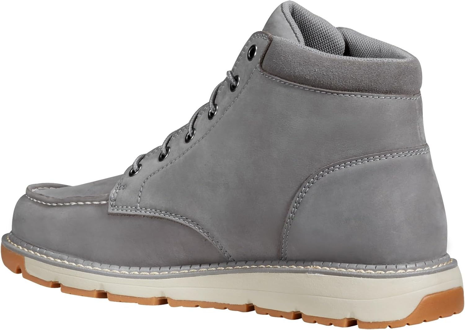 imageCarhartt Millbrook Moc Toe Boots for Men 5 Wedge Work Boots Slip and EH Resistant with Oil Tanned Leather Breathable Membrane and Lightweight EVA MidsoleGrey