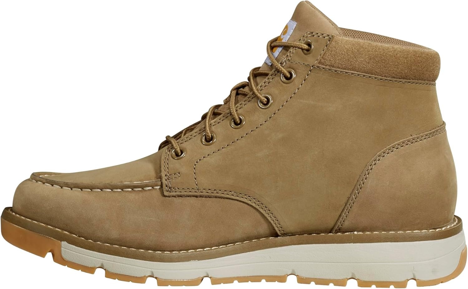 imageCarhartt Millbrook Moc Toe Boots for Men 5 Wedge Work Boots Slip and EH Resistant with Oil Tanned Leather Breathable Membrane and Lightweight EVA MidsoleCoyote Nubuck