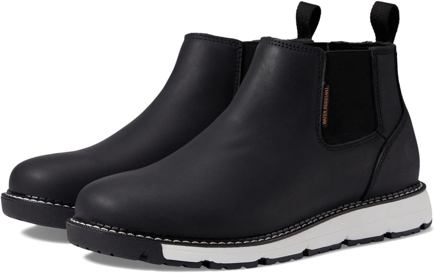imageCarhartt Millbrook Water Resistant Romeo Work Boots for Men with 4 Shaft FastDry amp SlipResistant Wedge Outsole EH RatedBlack Oil Tanned