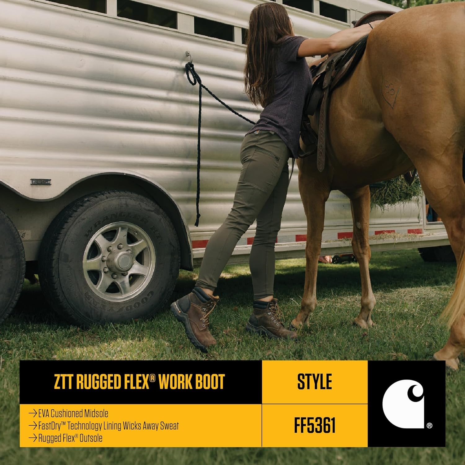 imageCarhartt Rugged Flex 6 Composite Toe Work Boots for Women Lightweight MoistureWicking and Cushioned ComfortBlack