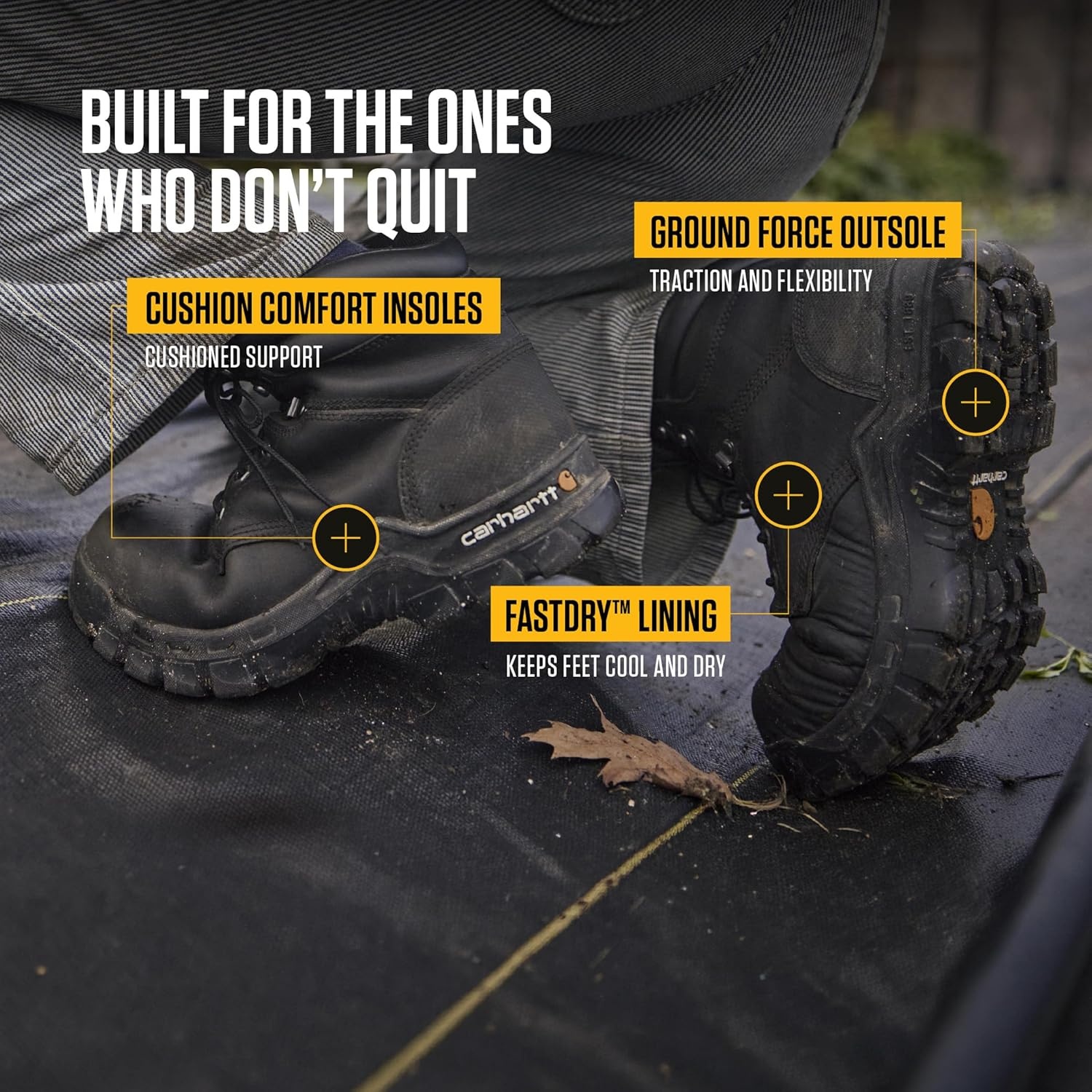 imageCarhartt Rugged Flex 6 Composite Toe Work Boots for Women Lightweight MoistureWicking and Cushioned ComfortBlack