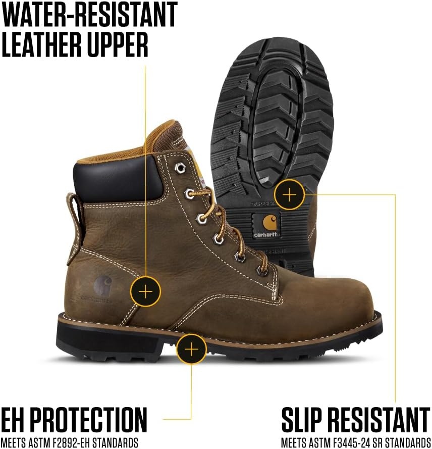 imageCarhartt Womens Frontier 6 Water Resistant Boot Comfortable SlipResistant with Breathable SweatWicking LinerMossy Brown