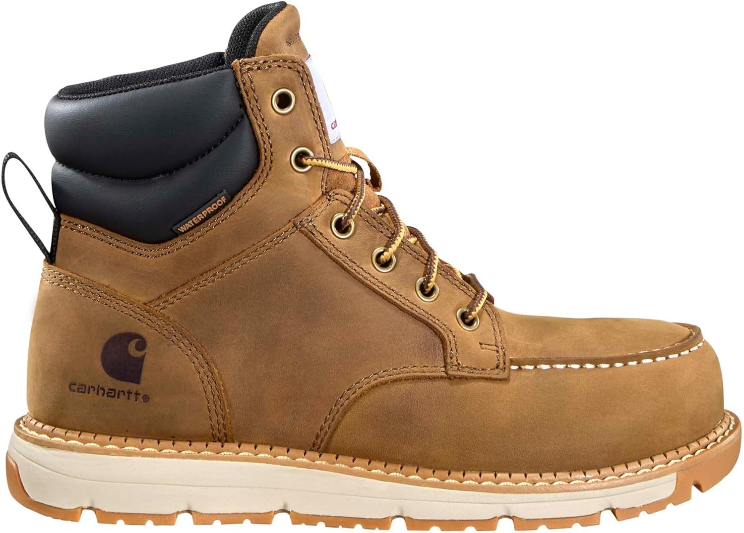 imageCarhartt Womens Millbrook 6 Waterproof Nano Toe Wedge BootLight Brown