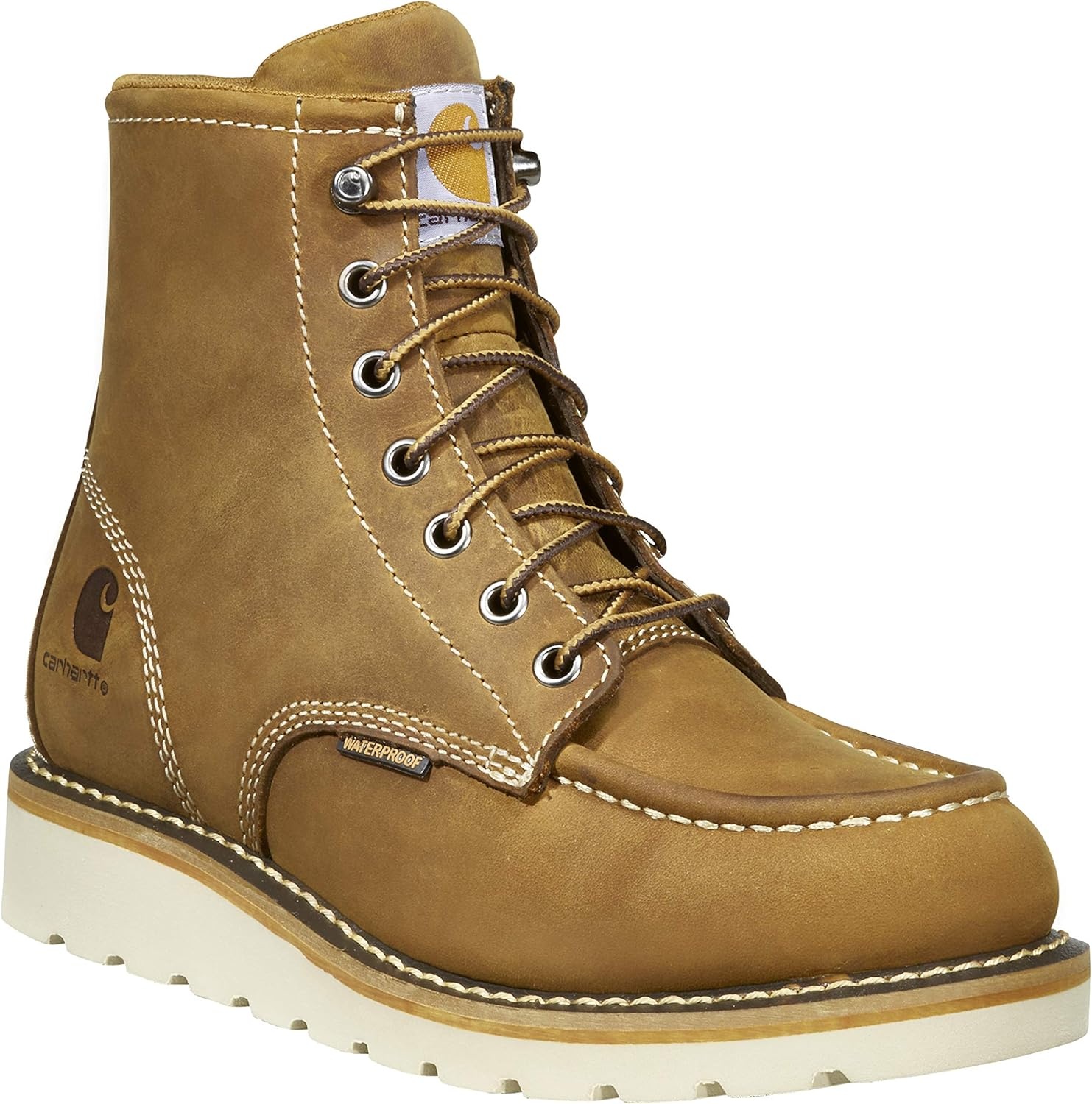 imageCarhartt Womens Waterproof 6 Moc Steel Toe Wedge Work BootLight Brown
