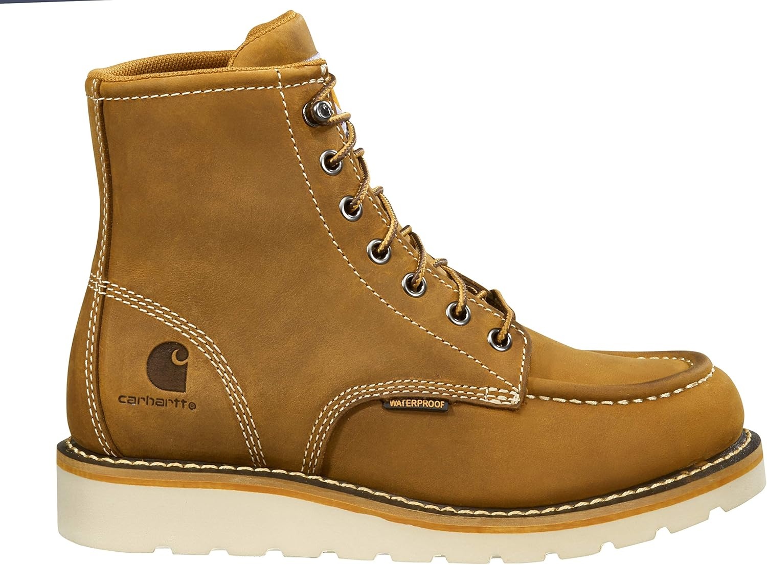 imageCarhartt Womens Waterproof 6 Moc Steel Toe Wedge Work BootLight Brown
