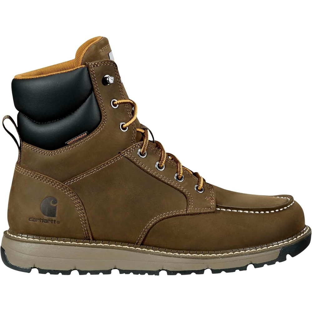 imageCarhartt Mens Millbrook 6 Waterproof Soft Toe Wedge Work BootMossy Brown