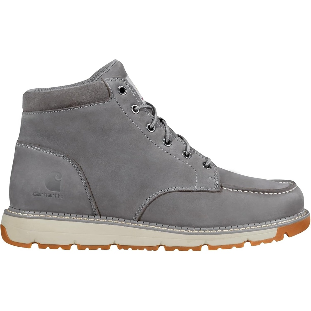 imageCarhartt Millbrook Moc Toe Boots for Men 5 Wedge Work Boots Slip and EH Resistant with Oil Tanned Leather Breathable Membrane and Lightweight EVA MidsoleGrey