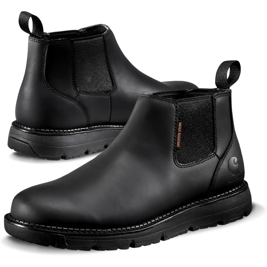 imageCarhartt Millbrook Water Resistant Romeo Work Boots for Men with 4 Shaft FastDry amp SlipResistant Wedge Outsole EH RatedBlack
