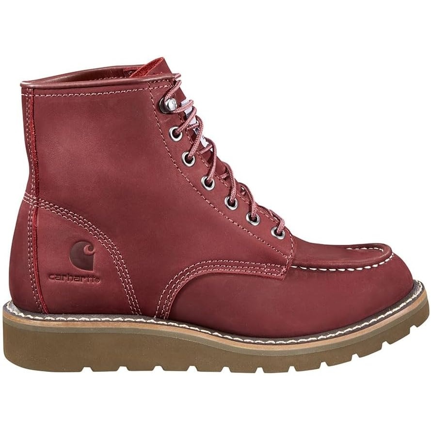 imageCarhartt Womens 6inch Moc Soft Toe Wedge BootsBurgundy