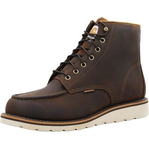 Carhartt 6” Moc Toe Waterproof Work Boots for Men – Oil-Tanned Leather Boots with FastDry Lining, Dual-Density Rubber Wedge Traction Outsole, EH Rated(Brown Oil Tanned)