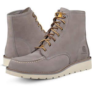 Carhartt 6″ Moc Toe Work Boots for Men – Soft Toe, Slip Resistant Wedge Outsole, Steel Shank, EVA Cushion Insole(Grey)