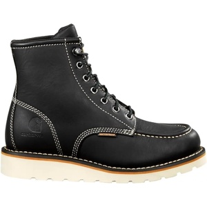 Carhartt 6” Waterproof Moc Toe Boots for Women – Premium Rugged Leather, Goodyear Welt, Insite Tech Comfort Footbed, and Dual-Density Rubber Outsole(Black)