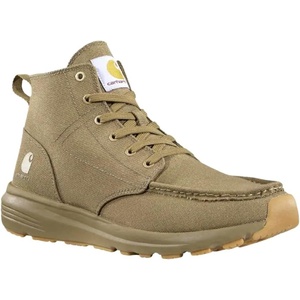 Carhartt Haslett Canvas Men’s Chukka Boots – Moc Toe Work Boots for Men with Lightweight LWD Midsole, Arch Support Footbed and FastDry Lining(Khaki)