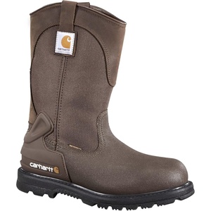 Carhartt Men’s Heritage 11″ Waterproof Steel Toe Wellington Pull-On Work Boot(Brown Oil Tan/Brown Coated)