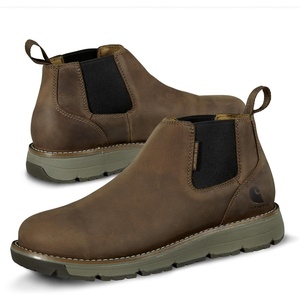 Carhartt Millbrook 4″ Romeo Steel Toe Wedge Work Boot – Work Boots for Men on the Move, Oil Tanned Leather, Slip & Electrical Hazard Resistant, FastDry, and Rain Defender(Brown)