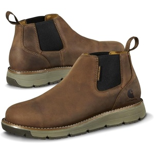 Carhartt Millbrook Water Resistant Romeo Work Boots for Men with 4″ Shaft, FastDry & Slip-Resistant Wedge Outsole, EH Rated(Brown Oil Tanned)