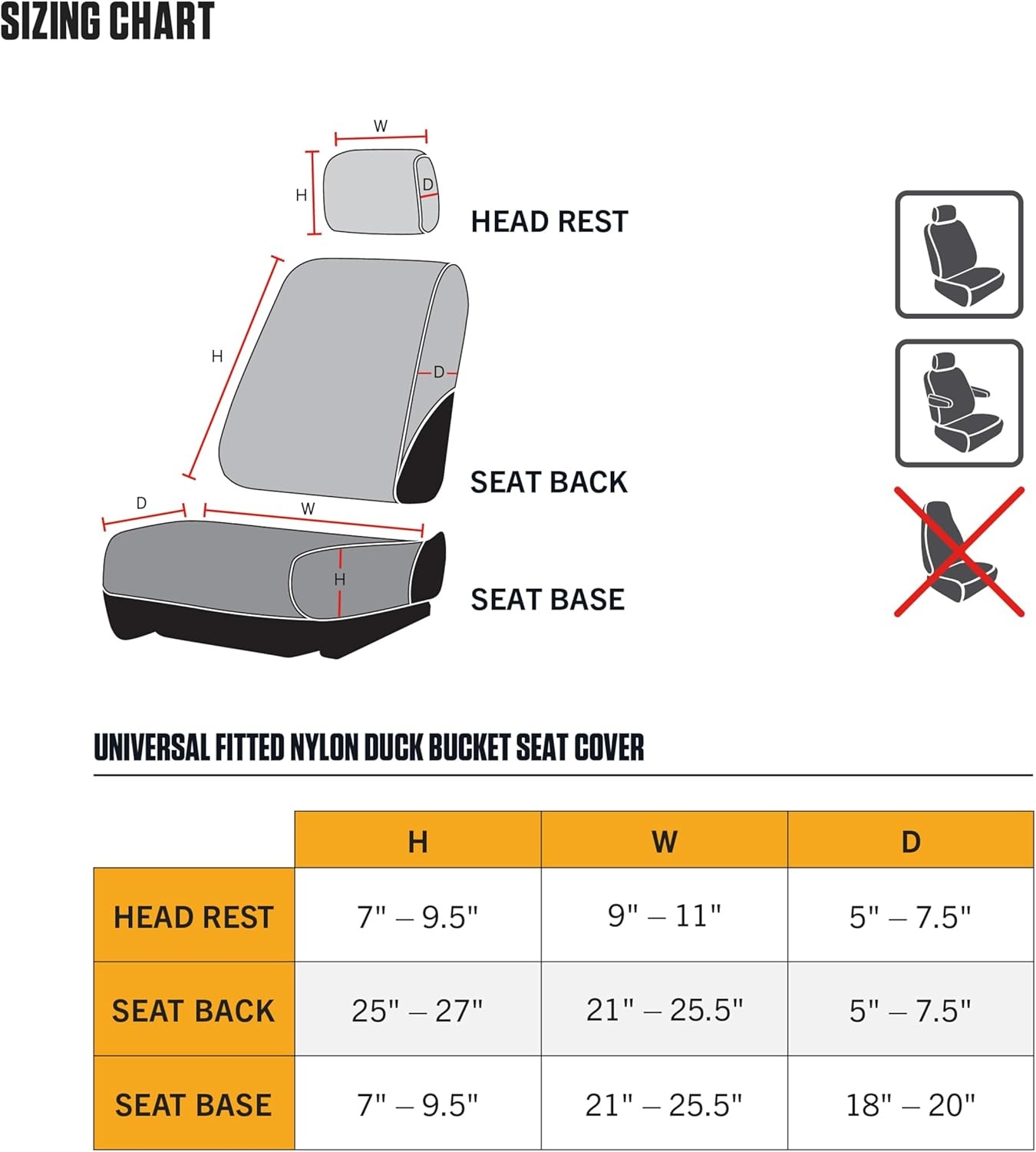 imageCarhartt 700D Nylon Duck Canvas Fitted Bucket Seat Cover Durable Seat Protection with Rain Defender CharcoalCarhartt Brown