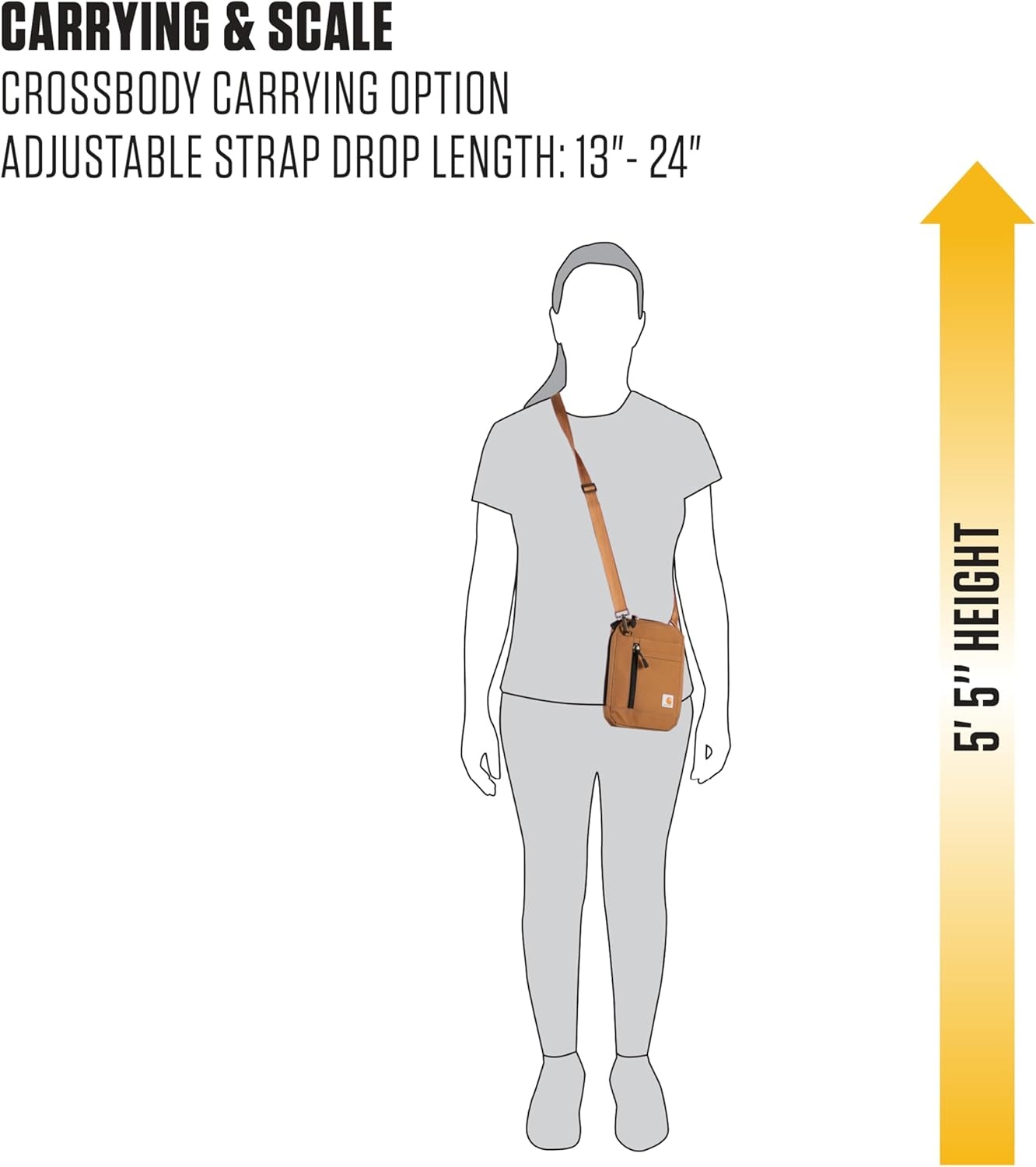 imageCarhartt 700D Nylon Duck Crossbody Wallet Slim and Portable Design Perfect for Concerts and Sporting EventsBlack