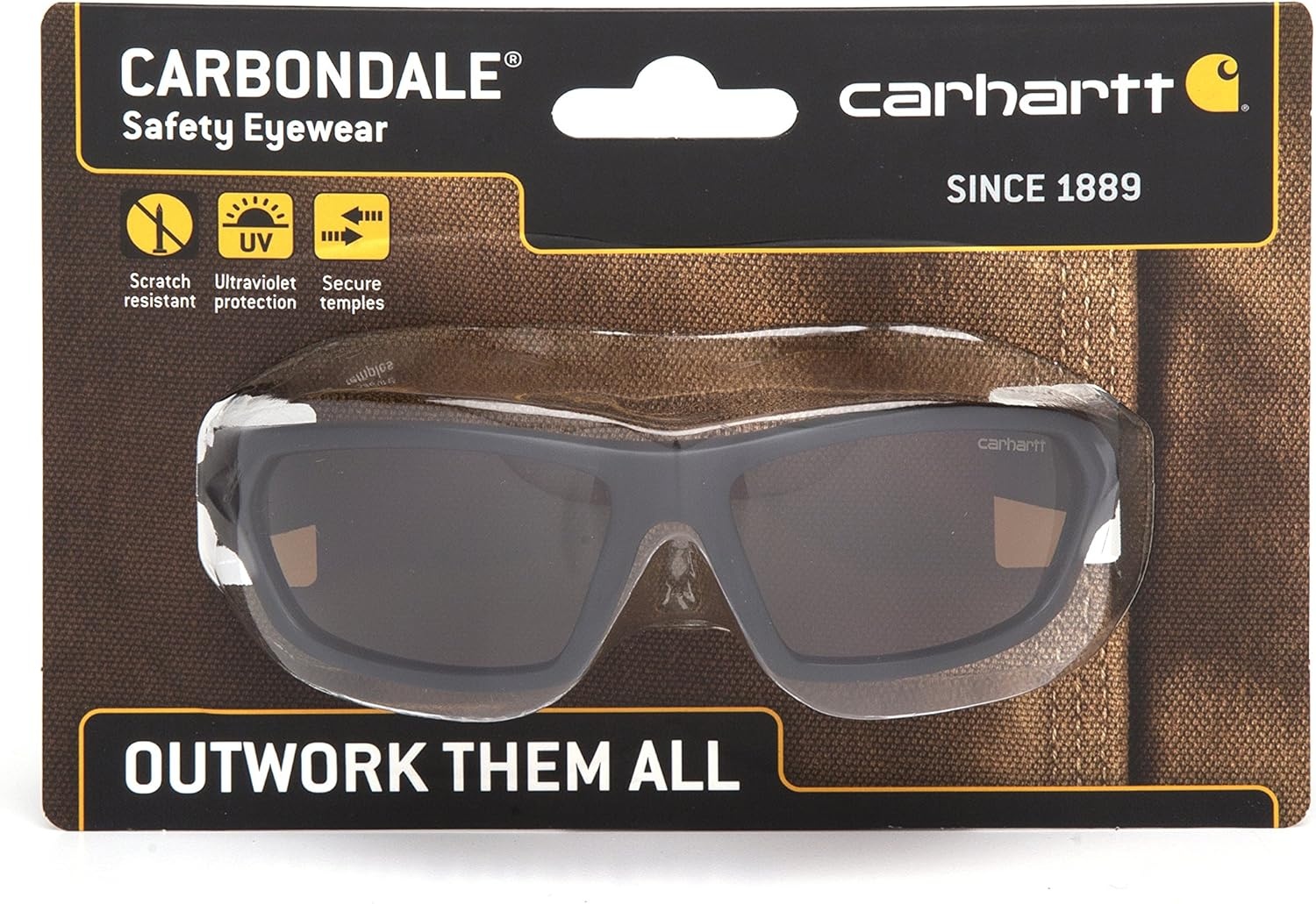 imageCarhartt CHB218DCC Carbondale SAFETY Glasses BlackTan Frame Sandstone Bronze Lens