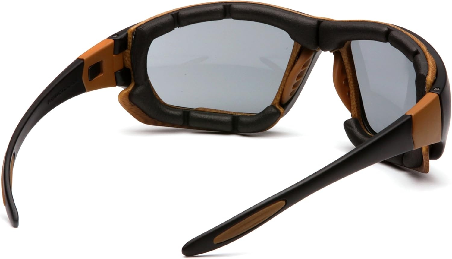 imageCarhartt Carthage Safety Eyewear with Vented Foam Carriage Clear AntiFog LensBlackTan Frame