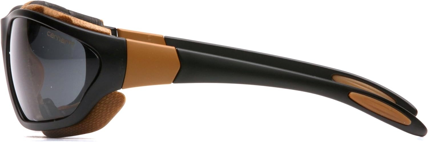imageCarhartt Carthage Safety Eyewear with Vented Foam Carriage Clear AntiFog LensBlackTan Frame