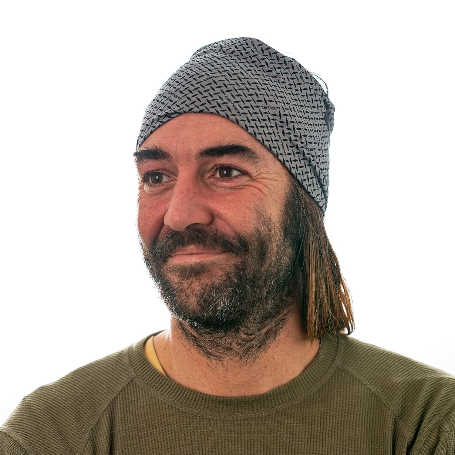 imageCarhartt Force AllSeason Neck Gaiter Steel Plate PrintGrey CloudBlack One SizeSteel Plate Printgrey CloudBlack
