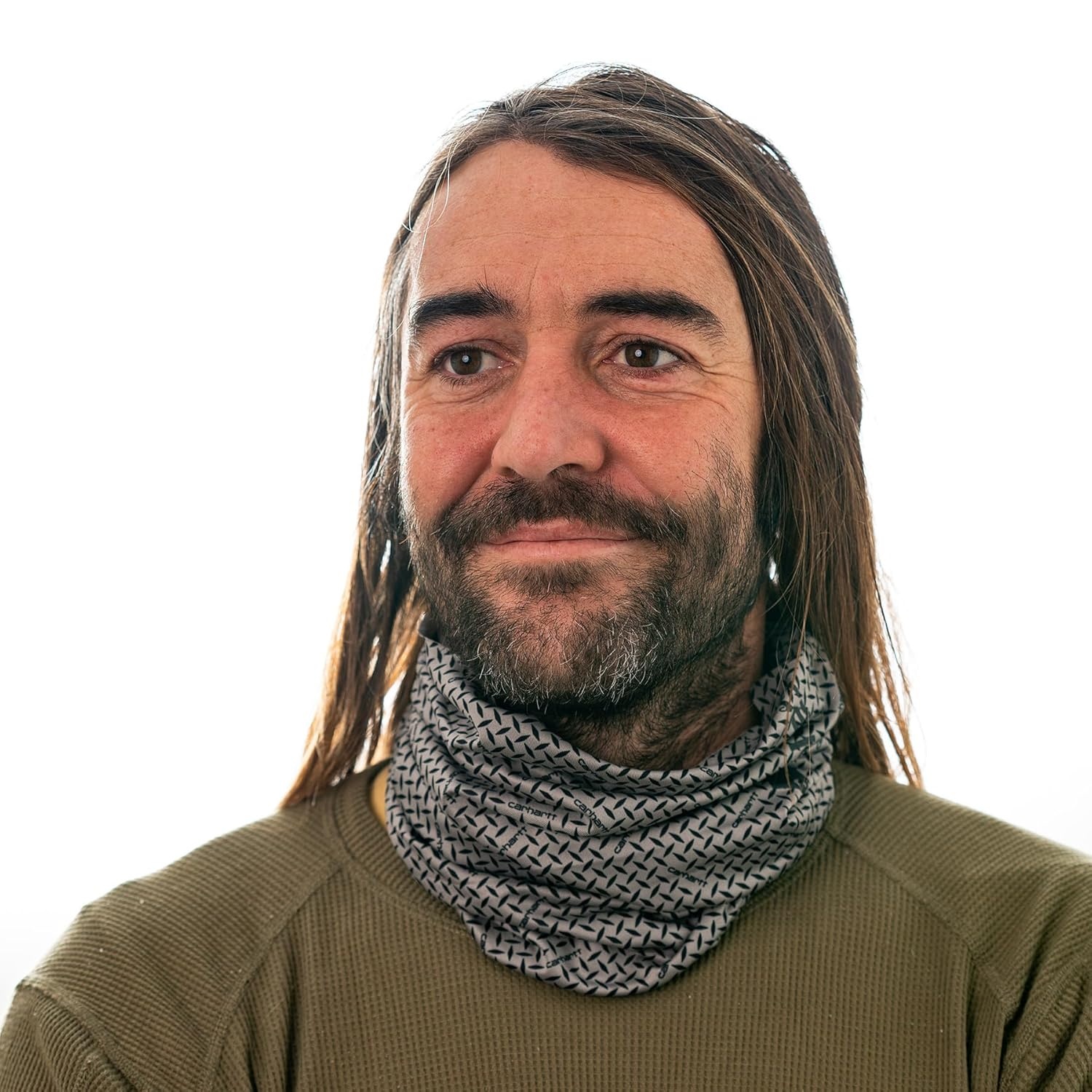 imageCarhartt Force AllSeason Neck Gaiter Steel Plate PrintGrey CloudBlack One SizeSteel Plate Printgrey CloudBlack