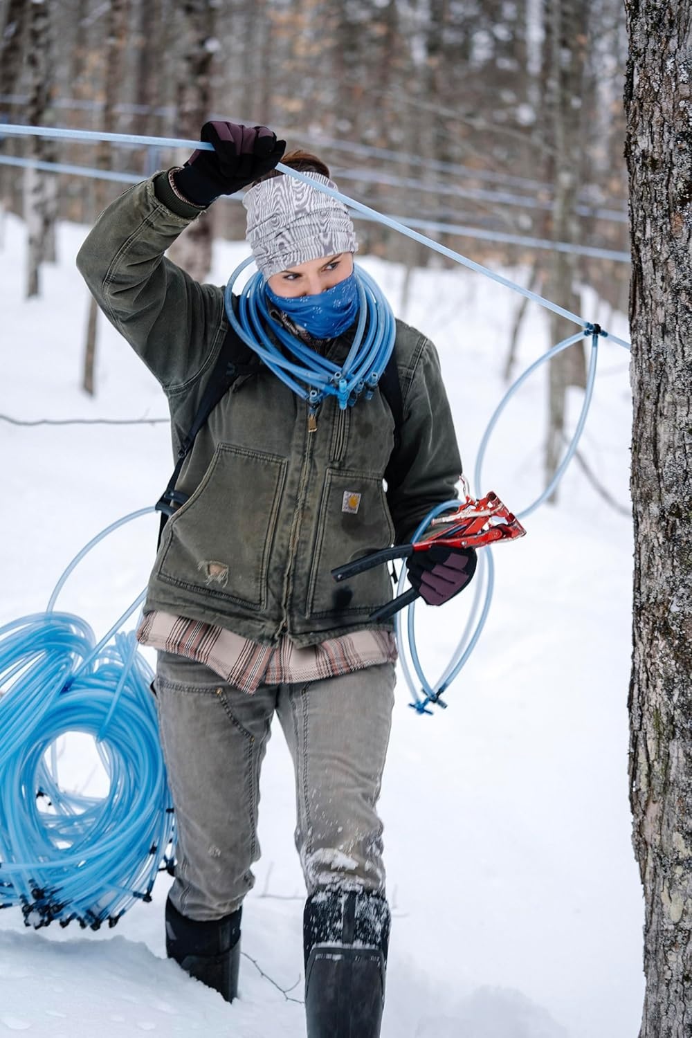 imageCarhartt Force AllSeason Neck Gaiter Steel Plate PrintGrey CloudBlack One SizeWoodgrain Printlight GreyGrey Cloud