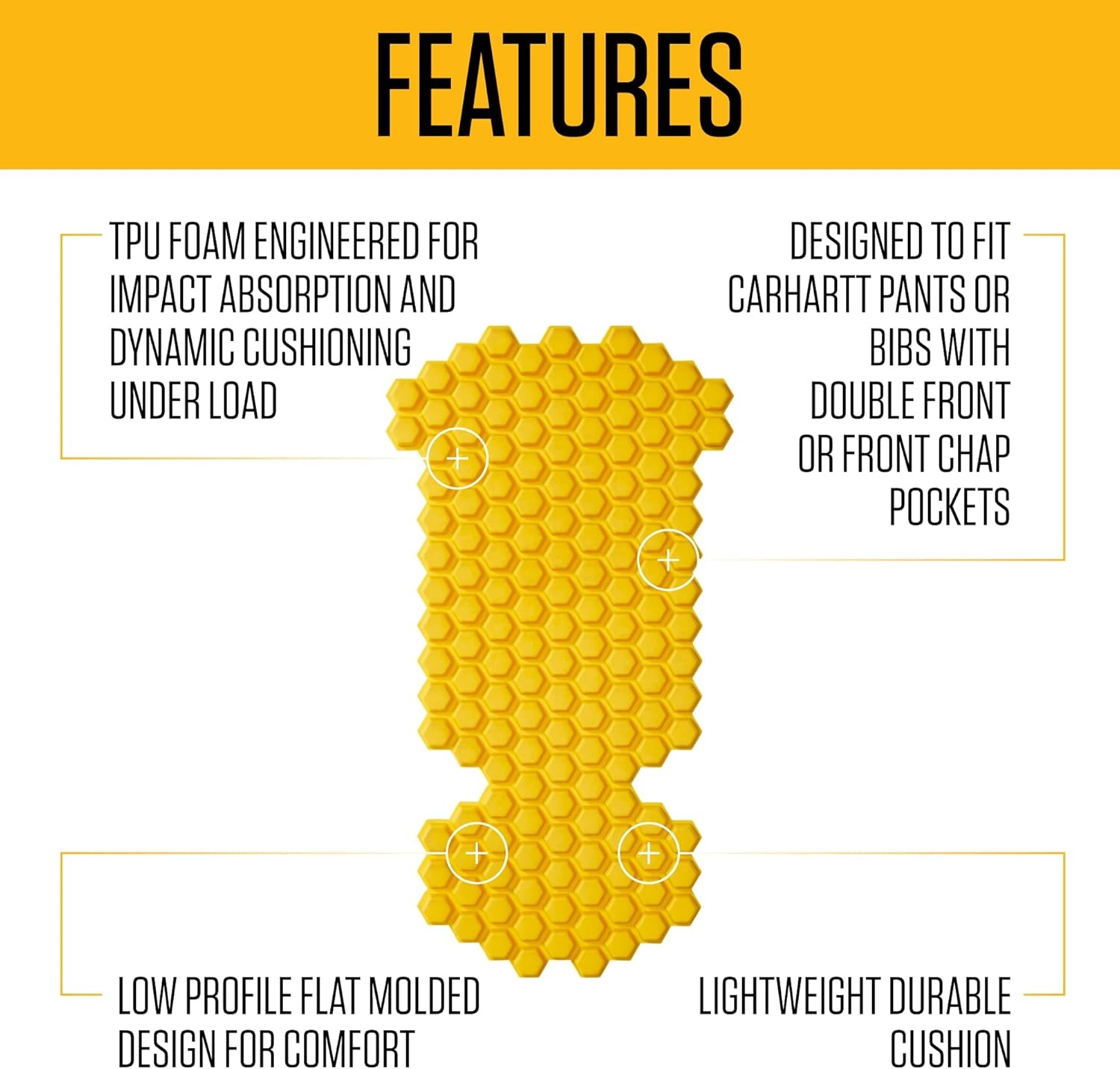 imageCarhartt Low Profile Knee Pad Insert Carhartt Yellow LargeCarhartt Yellow