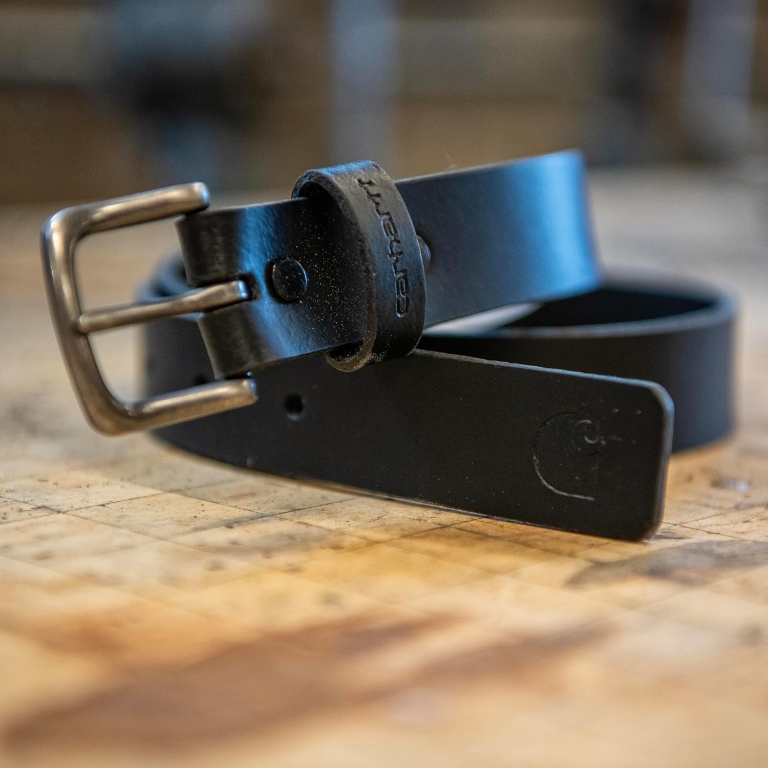 imageCarhartt Mens Bridle Leather Belts With Classic and Scratchless BucklesBlack W Brushed Nickel Finish
