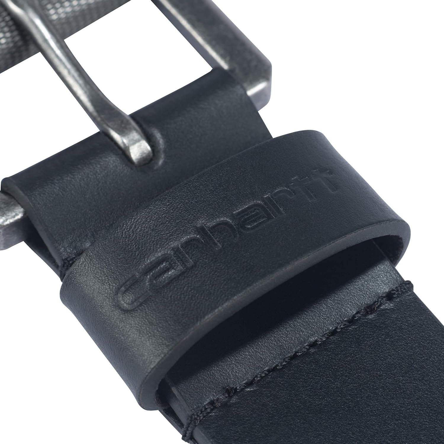 imageCarhartt Mens Casual Top Grain Bridle Leather Belts WAntique Nickel and Knurled Roller BuckleBlack