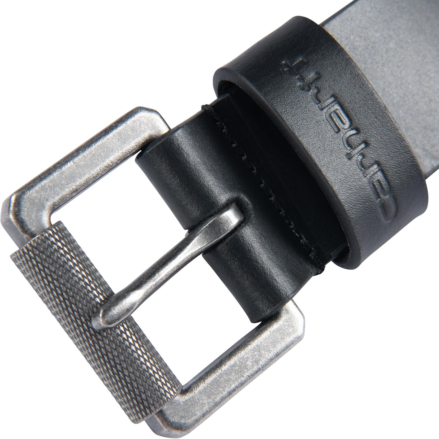 imageCarhartt Mens Casual Top Grain Bridle Leather Belts WAntique Nickel and Knurled Roller BuckleBlack