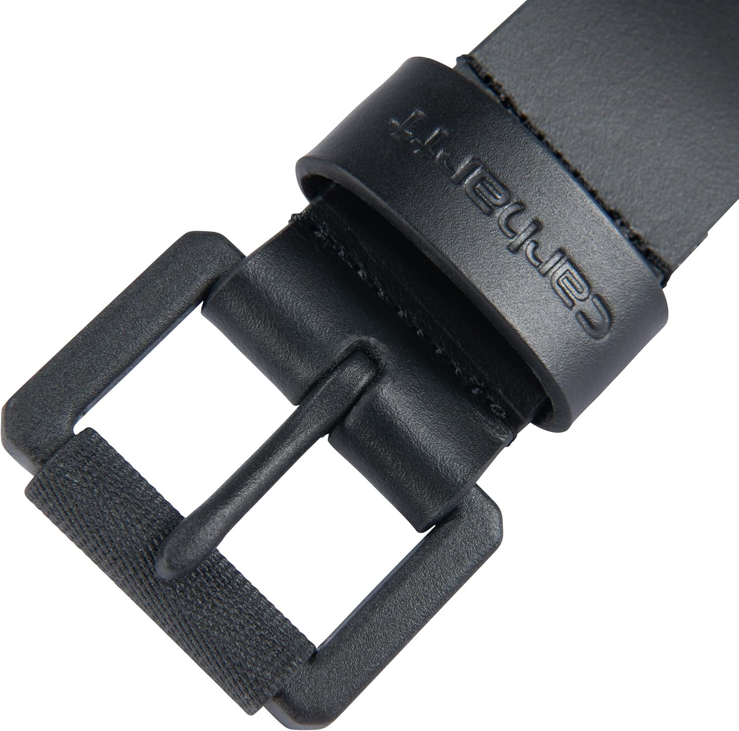 imageCarhartt Mens Casual Top Grain Bridle Leather Belts WAntique Nickel and Knurled Roller BuckleBlackBlack Buckle