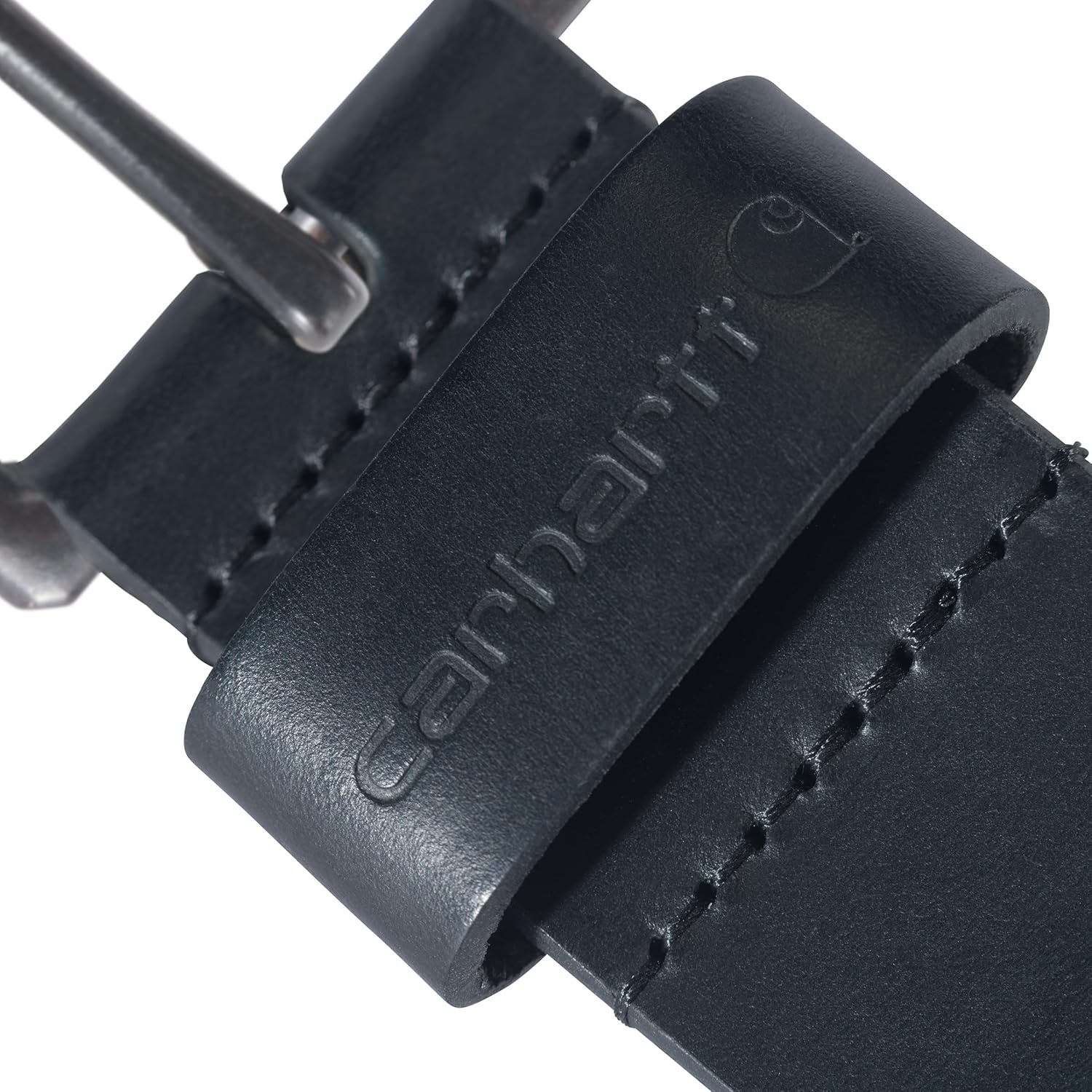 imageCarhartt Mens Casual Top Grain Bridle Leather Belts WAntique Nickel and Knurled Roller BuckleBlackBlack Buckle