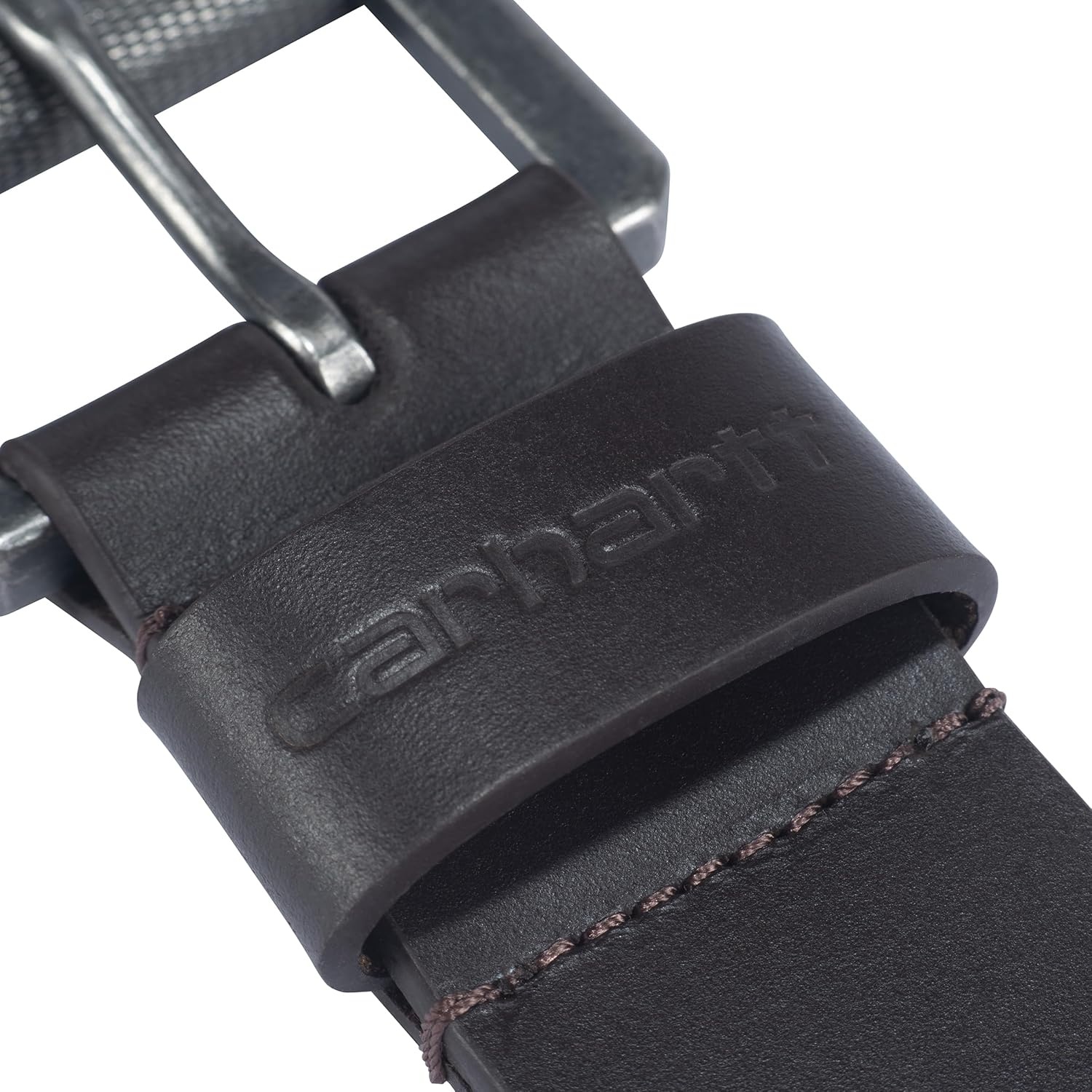 imageCarhartt Mens Casual Top Grain Bridle Leather Belts WAntique Nickel and Knurled Roller BuckleBrown