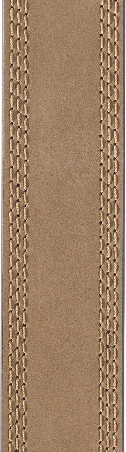 imageCarhartt Mens Casual Top Grain Saddle Leather Triple Stitch BeltBrown W Brushed Nickel Finish