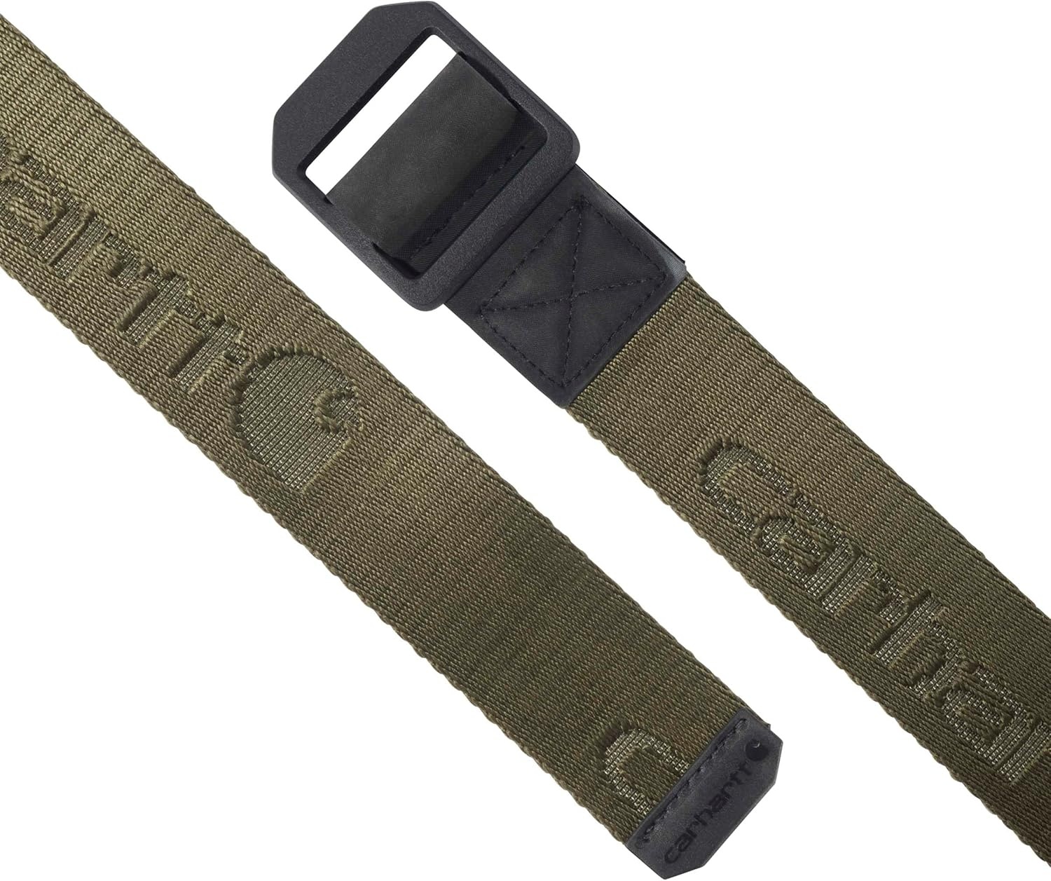 imageCarhartt Mens Durable Nylon Webbing Belts Wa Slim Profile DesignLadder Lock Army Green
