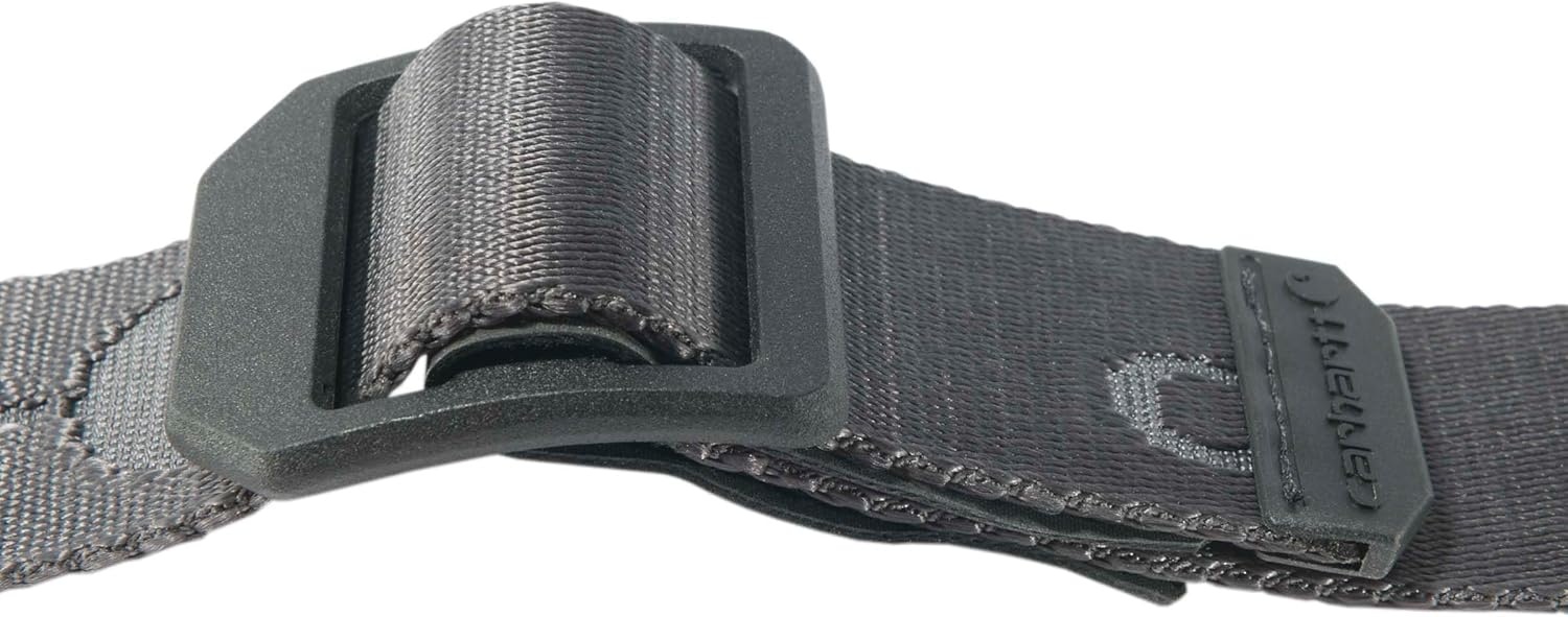 imageCarhartt Mens Durable Nylon Webbing Belts Wa Slim Profile DesignLadder Lock Gravel